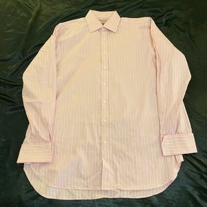 THOMAS PINK Shirt (16 1/2, Pink/Striped, Cotton)